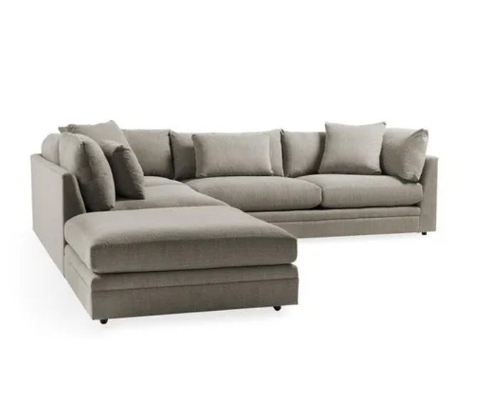 Sillon sofa esquinero trento 2.30 x 2.10 moderno living en L | pana lino o cuerina cuero talampaya