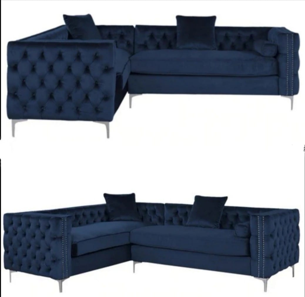 sillon esquinero chesterfield logan 2.50 x 2.50 en L living moderno | pana lino o cuerina cuero talampaya