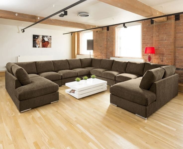 Sillon sofa esquinero ITALIA 3.60 x 3.60 x 1.90 x 1.90 en U moderno living en L | pana lino o cuerina cuero talampaya