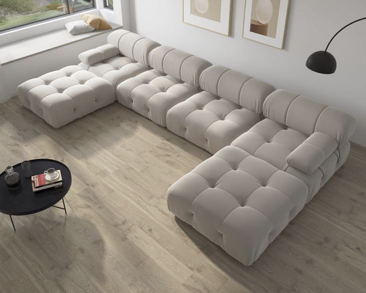 Sillon sofa esquinero ESPLENDOR 3.20 x 1.80 x 1.80 en U moderno living en L modular | pana lino o cuerina cuero talampaya