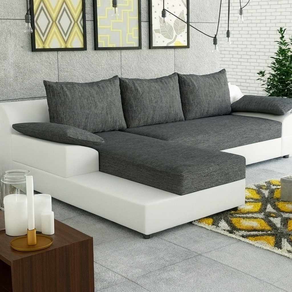 Sillon sofa esquinero TROYA 2.20 x 1.60 moderno living en L 3 cuerpos | pana lino o cuerina cuero talampaya