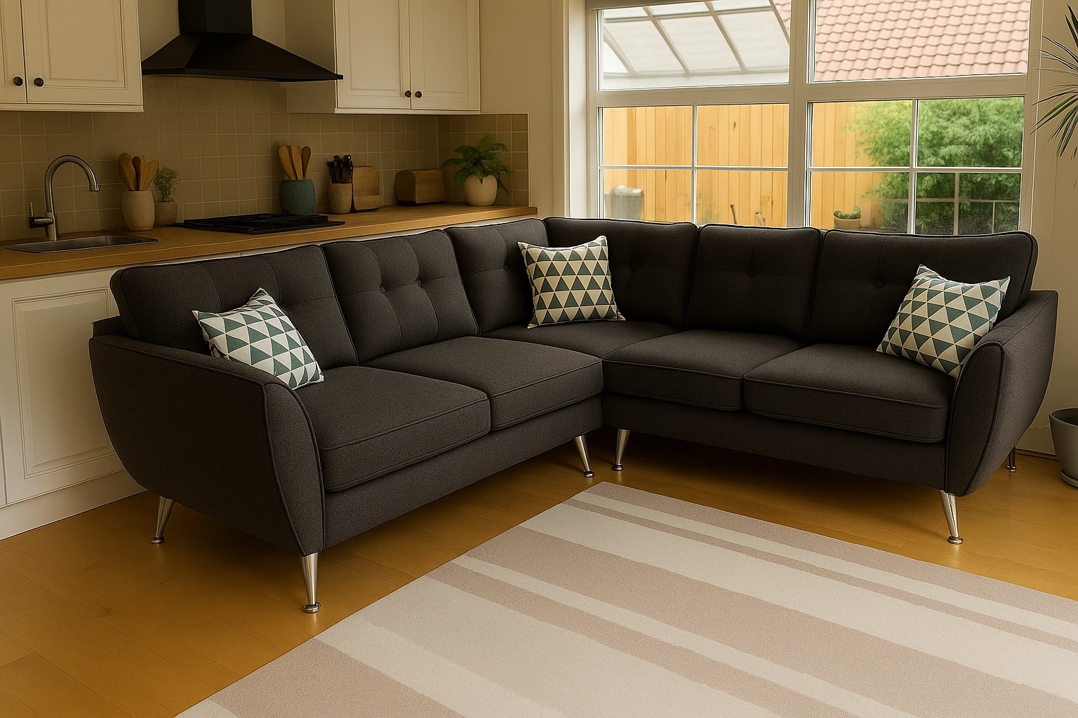 Sillon sofa esquinero vintage GRIEGO 2.30 x 2.30 moderno living en L antidesgarro