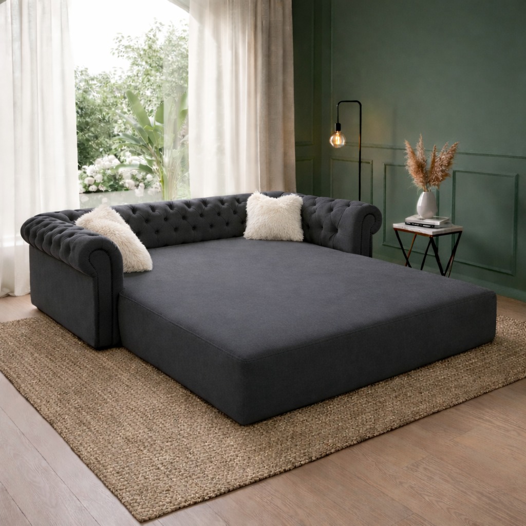 Sofa sillon cama chesterfield LIBRO 1.90 x 1.20 + cama 1.40 x 1.90 | dos plazas 2 cuerpos