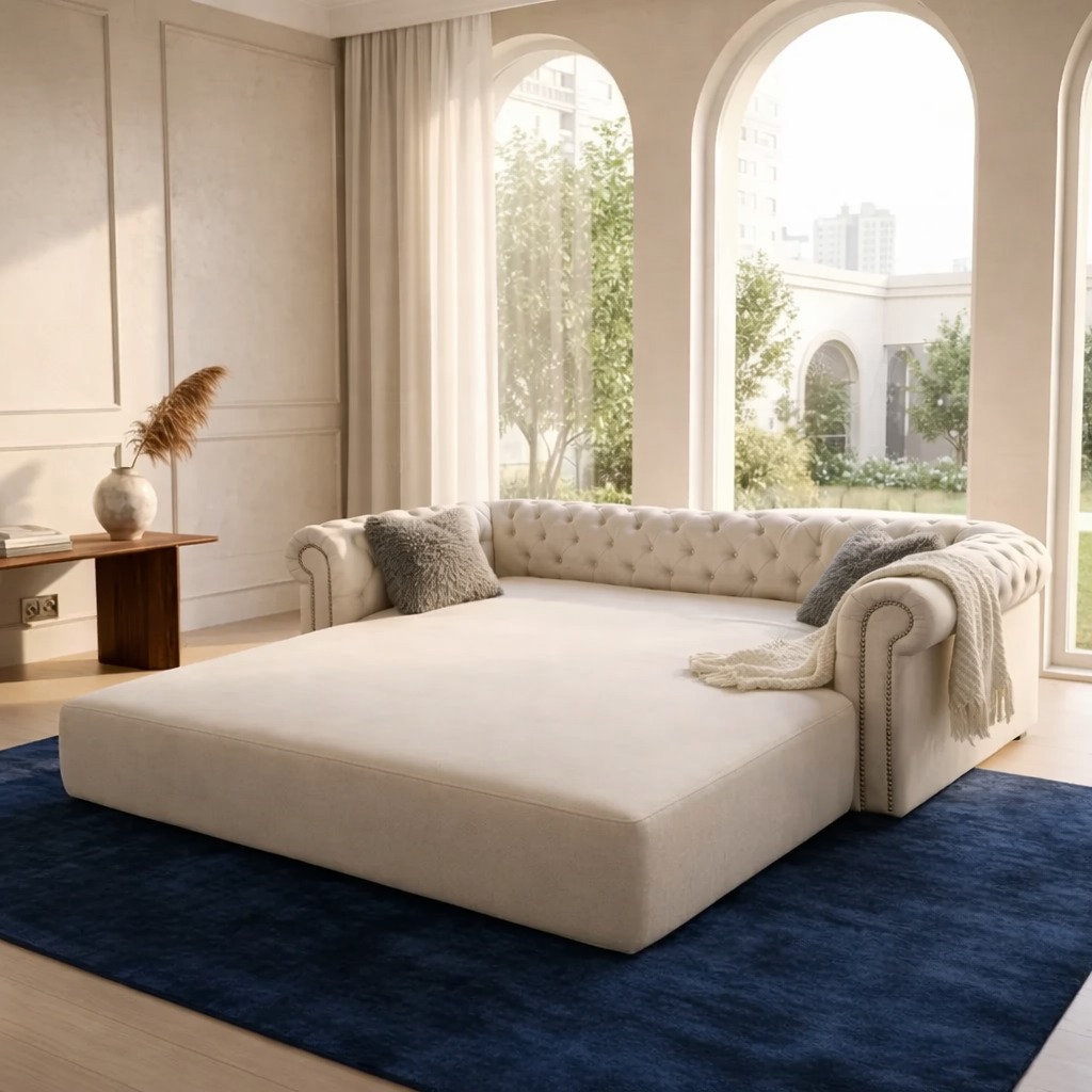 Sofa sillon cama chesterfield LIBRO 1.90 x 1.20 + cama 1.40 x 1.90 | dos plazas 2 cuerpos