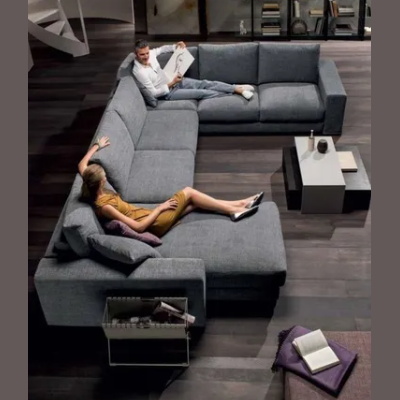 Sillon sofa esquinero placer 2.90 x 2.30 x 1.60 en U moderno living | pana lino o cuerina cuero talampaya