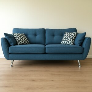 Sillon sofa 1.80 vintage griego 2 cuerpos moderno azul