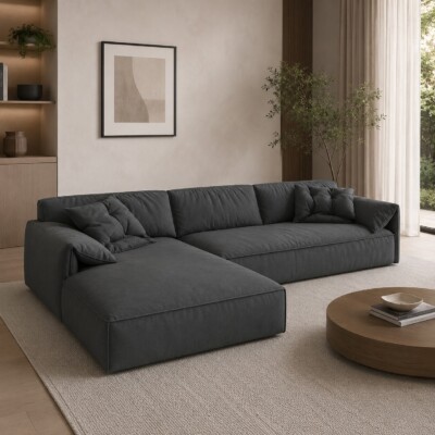 Sillon sofa esquinero IRLANDA 2.50 x 1.80 moderno living en L antidesgarro 3 cuerpos